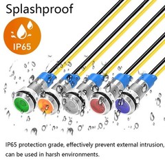 10Pcs 6mm 110V-220VAC LED Metal Indicator Light Waterproof Signal Lamp