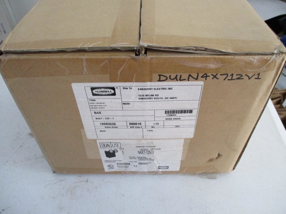 NEW Hubbell-Dual-Lite N4X7-12V-1 LIGHT EM IND 12V 50W FREE SHIPPING