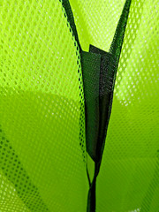 Yellow w gray high vis reflective strips breathable mesh safety vest, new