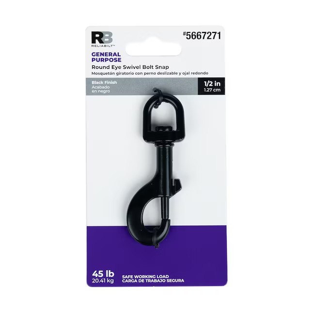 RELIABILT 1/2-in Round Eye Swivel Bolt Snap Black Oxide