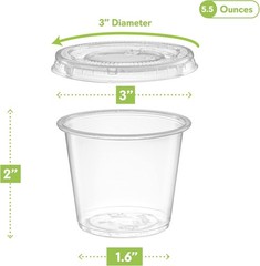 Clear Portion Control Cups for Meal Prep, Souffle, and Craft Use – 100 Count