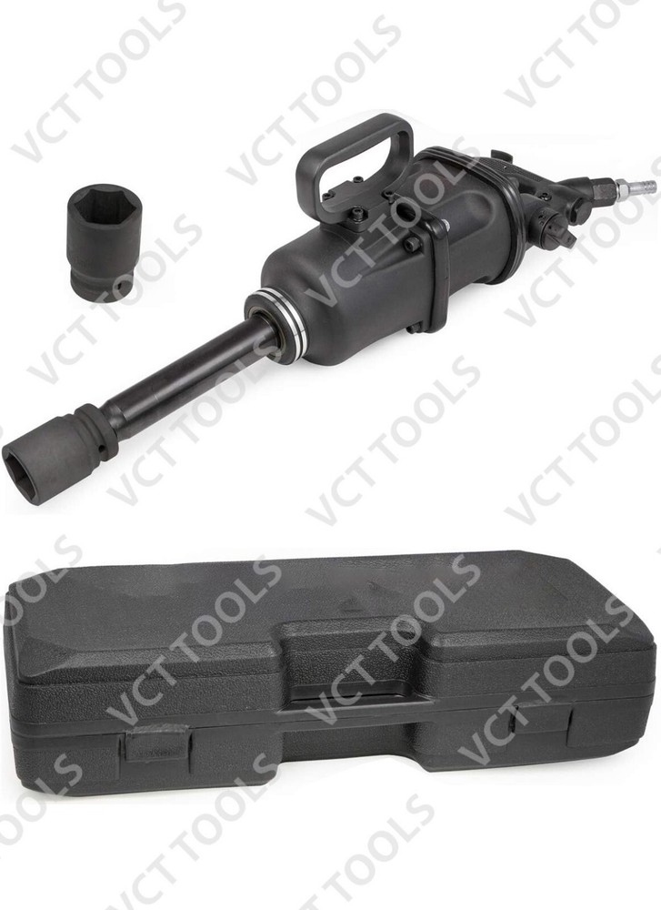 4000FT/LB Air Impact Wrench 1″ Drive Gun Long Commercial Truck w 2 Sockets Shank