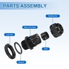 8 Pcs NPT 3/4″ Cable Glands Adjustable 12.5-18mm(Black)