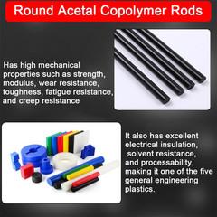 2 Pack round Acetal Copolymer Rods – 1 -Inch Diameter and 12-Inch Length Opaque