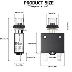 Thermal Circuit Breaker, 20 Amp Push Button Manual Reset Circuit Breaker 32V …