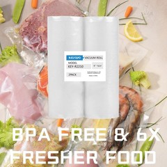 Vacuum Sealer Bags Rolls 2PACK 9″ x 16.4′ – 8mil Commercial Grade Heavy Duty,…