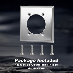 2 Gang Receptacle Wall Plate Single Hole W/ 4 Screws for Hubbell HBL9450A 14-50R