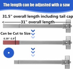 Stainless Steel Exit Device 31.5 Inch Push Bar for High Traffic Commercial Doors