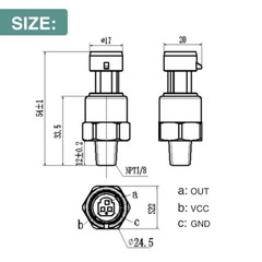 1/8NPT Stainless Pressure Transducer Sender Sensor For Oil Air Fuel Gas 150Psi