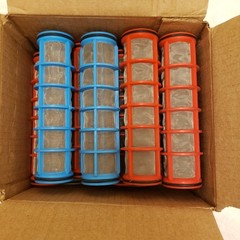Lot of 12 Mesh Filter Screens – 8″ X 2 ” Red, Blue, Gray – Inline Water/Irr
