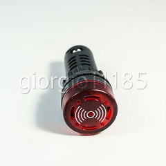 US Stock 2pc AD16-22SM 22mm 24V Red LED Indicator Light Signal Flash Buzzer Beep