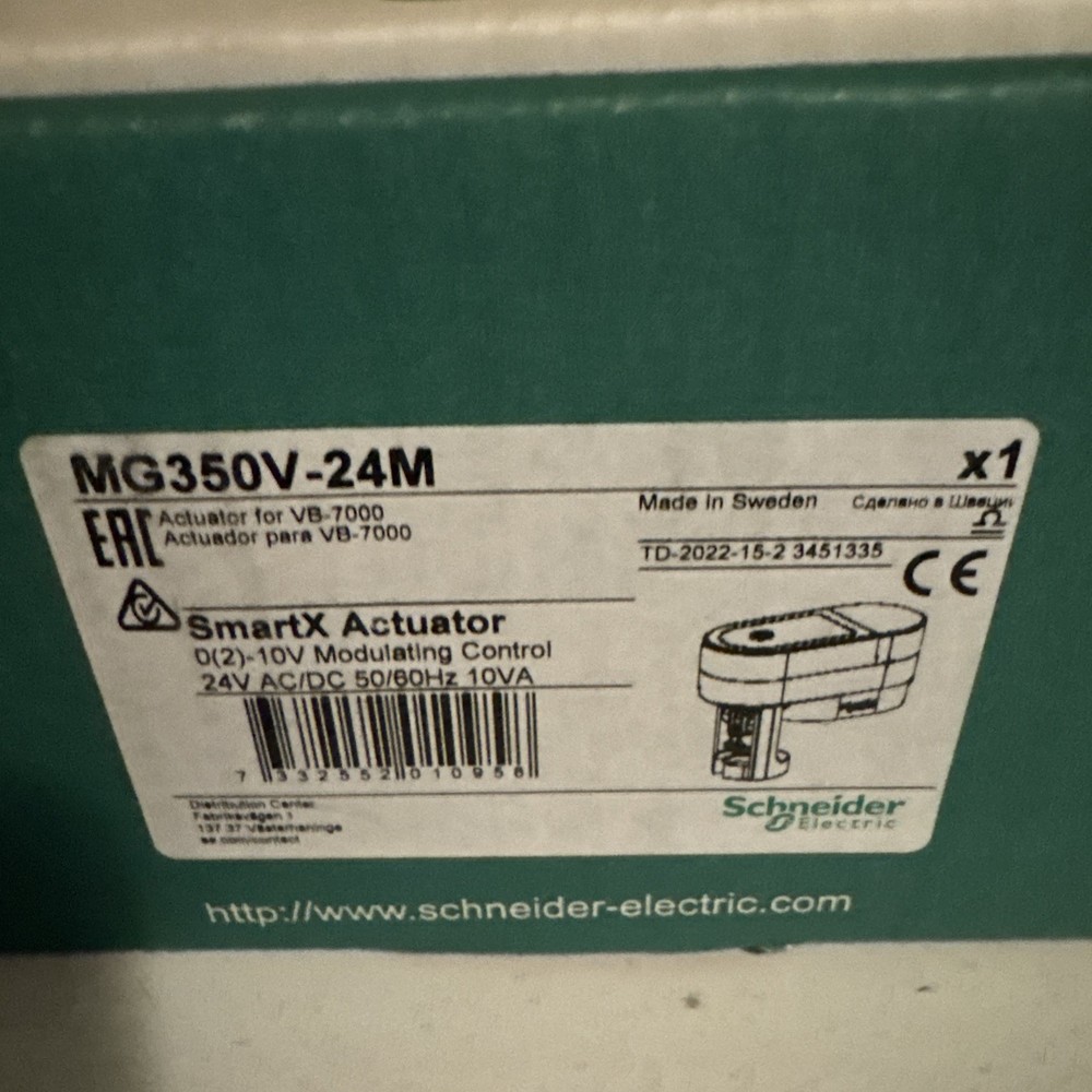 Schneider Electric (Barber Colman) MG350V-24M 24V 0/2-10VDC NON-S/R ACTUATOR