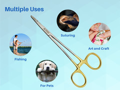 Olsen Hegar 6 Inches Needle Holder w/ Tungsten Carbide Gold Plated Handle ARTMAN