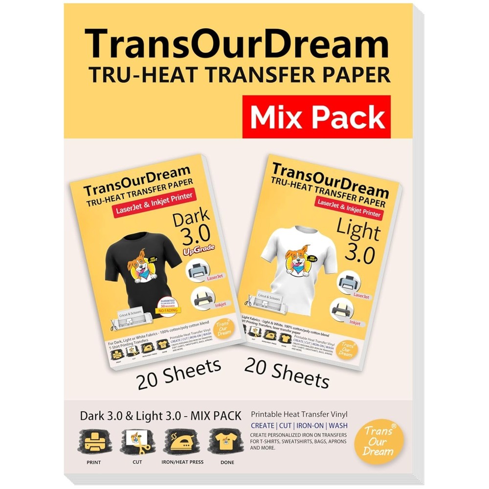 Tru-Heat Transfer Paper for Dark & Light Fabrics