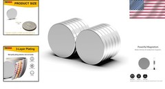 High Strength Neodymium Magnets 0.95 Inch Round Silver for Science Projects