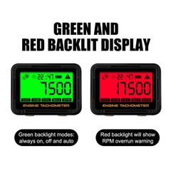 Digital Inductive Tachometer RPM Hour Meter 18000 RPM Max Recall IP68 Waterproof