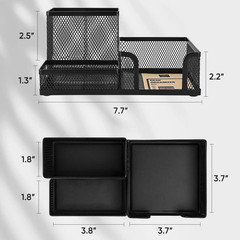 1pc Mesh Desk Organizer 3 Compartment Pencil Holder Office Storage – NEW