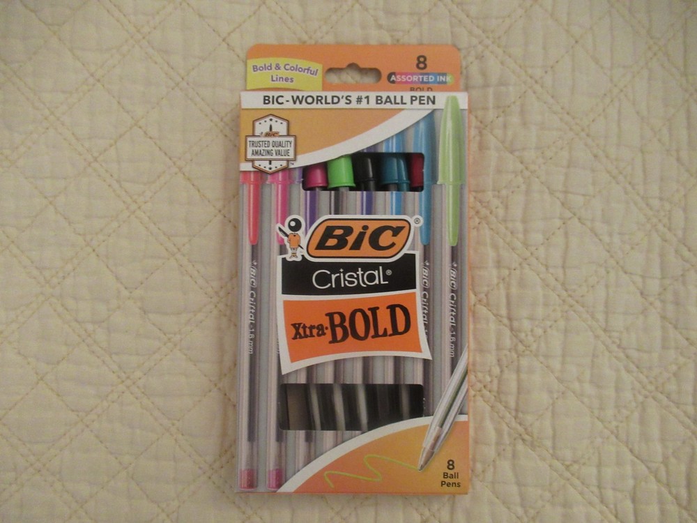Bic Cristal Xtra-Bold Ball Pens (8-Set) (Assorted Colors) (New/Sealed)