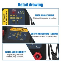 Electric Fence Charger, 5 Mile Plug in Electric Fence Energizer, for Preventive