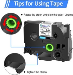 Compatible with Brother Black on White Label Tape Tze 251 Tze-251 PT 24mm