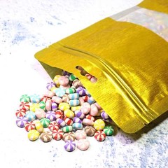14.5oz Matte Gold Thick Rice Paper Mylar Stand up Zip Lock Bag w/ Window G02