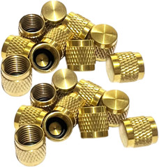 60 Pcs Schrader Valve Caps, Brass 1/4″ Flare Caps Round HVAC Valve Caps with …