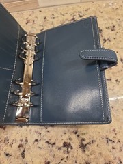 Filofax Holborn Personal Size Blue Deluxe Leather Ring Organizer / Planner