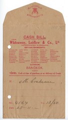 Whiteaway, Laidlaw & Co., CASH BILL ENVELOPE, Bangkok, early 1900s