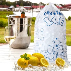 ice bags 8 lb drawstring, 50 count ice bags ice machine, heavy-duty reusable ice