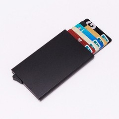 Mens Slim Carbon Fiber Money Clip Wallet RFID Blocking ID Credit Card Holder