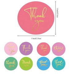 500-Pcs 1″ Gold Foil Thank You Stickers for Packaging 8 Designs