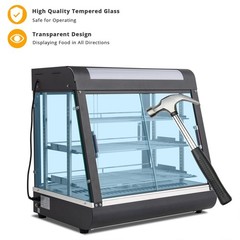 ROVSUN 26″ 3 Tiers Commercial Heat Food Pizza Warmer Display Cases 86 – 185℉ New