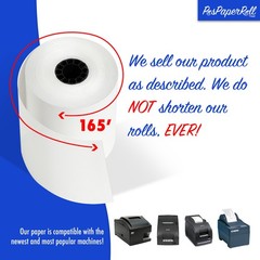3″ x 165′ 1 PLY BOND PoS RECEIPT PAPER 50 ROLLS ** FREE SHIPPING **