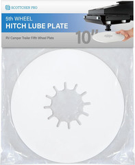 5Th Wheel Hitch Lube Plate 10″ White (1-Pack) – No Grease Mess Solution for RV C