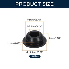 10pcs Hole Plug 7/16 Inch (11mm) Button Plugs Fit for 10mm Hole, Black