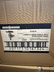 200 Pack – 1/2″ Pex x 3/8″ OD Angle Stop Valve, Multi-Turn, Lead Free