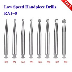 DMXDENT Dental Round Tungsten Carbide Burs RA#1-8 Latch for Low Speed Handpiece
