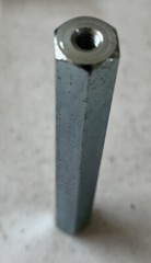 [6 Pack]Female Thread Hex Steel Standoffs 1/2” Hex 4” Long 12-24 Thread Zinc Pl.