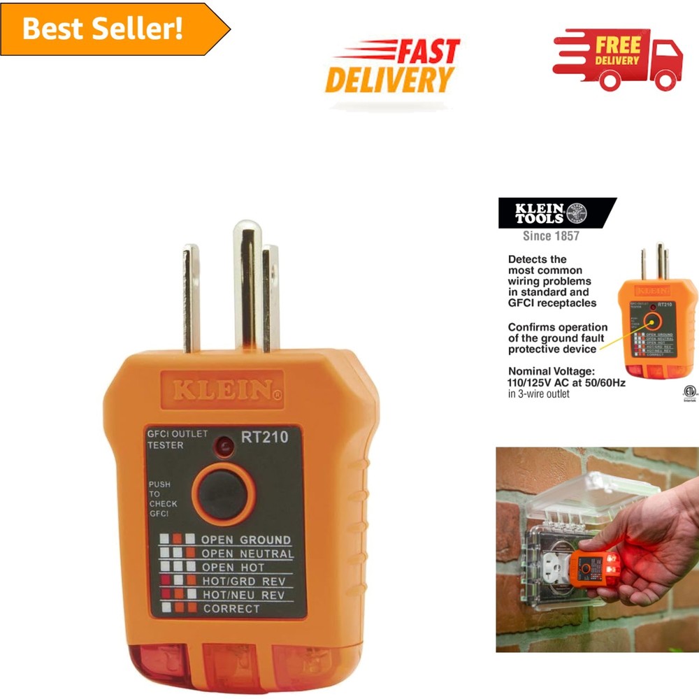 Durable Hand-Powered GFCI Receptacle Tester – Reliable Electrical Safety Tool