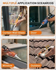 WELLUCK Black Silicone Caulk 100% Waterproof Silicone Sealant Adhesive Caulking