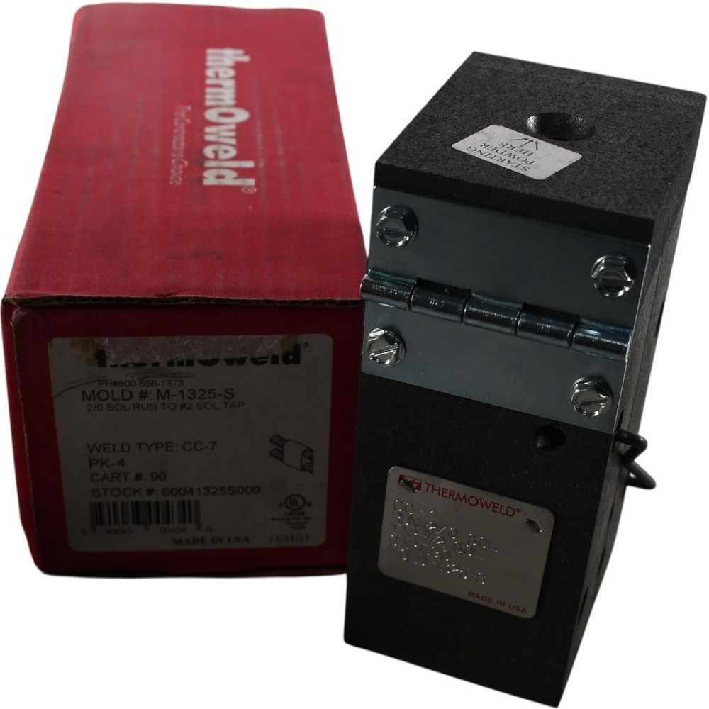 NEW ThermOweld M-1325-S CC-7 Exothermic Mold 2/0 SOL Run to 2 SOL Tap PK-4