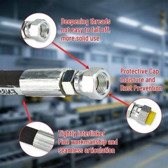 18″/24″/36″ – 3/8″ Hydraulic Hose #6 JIC Female Straight Swivel Fittings