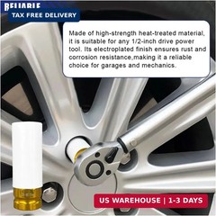 1/2″ Drive 19 mm Lug Nut Impact Socket, Non-Marring Deep Lug Nut Socket, Thin…