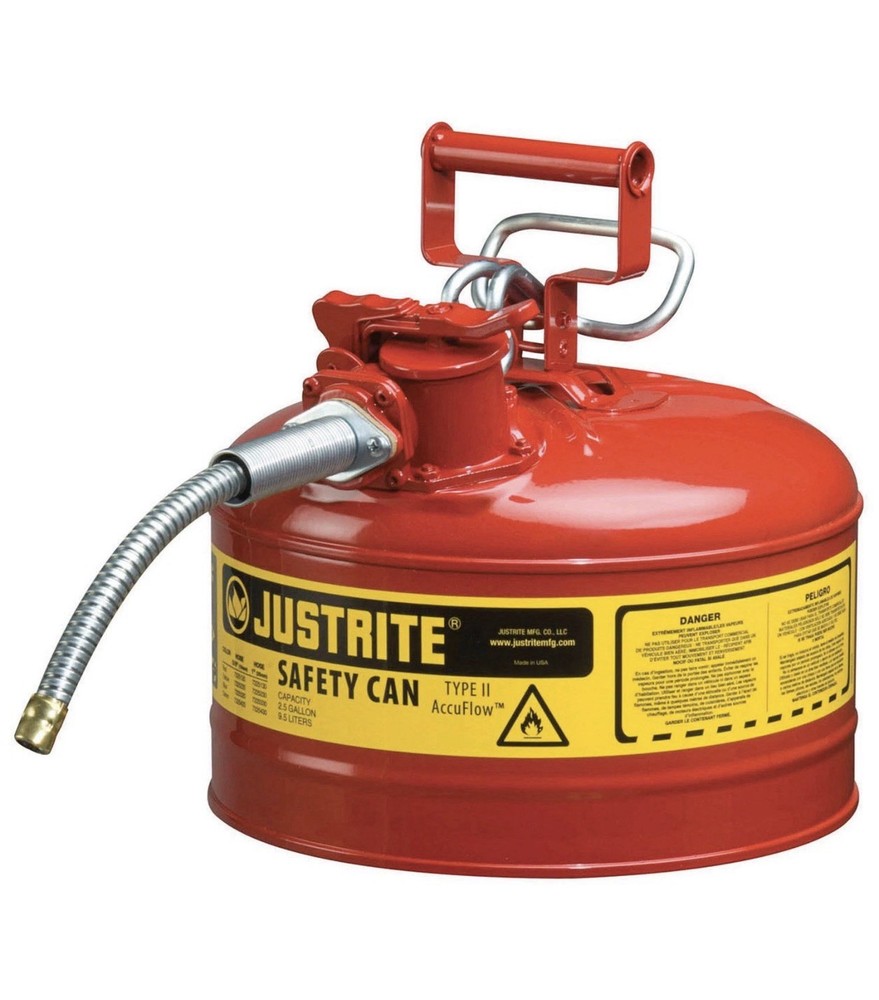 Justrite 7225120 Type II Safety Can 2-1/2 Gallon with 5/8″ Hose