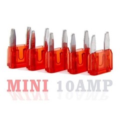 PTC Lot of 100 10 AMP Mini Blade Fuses for Car, Truck, Boat, etc. 52817