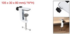 0.47″ Hole Dia Universal C-Clamp Table Lamp Mic Arm Mount Desk Clamp White