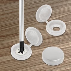 200 Pcs Hinged Screw Cover Caps, Plastic Head Covers, White S,