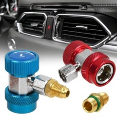 2X Quick Coupler Adapter for Car A/C System HP & LP Connector 1/4″ Flare Fitting