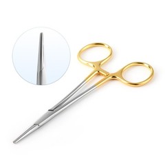 2Type Dental Hemostat Locking Forceps Surgical Instrument Curved & Straight Head