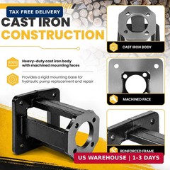 31-272 Log Splitter Hydraulic Pump Mount for 8-15 HP Engines and 11-16 GPM Pumps